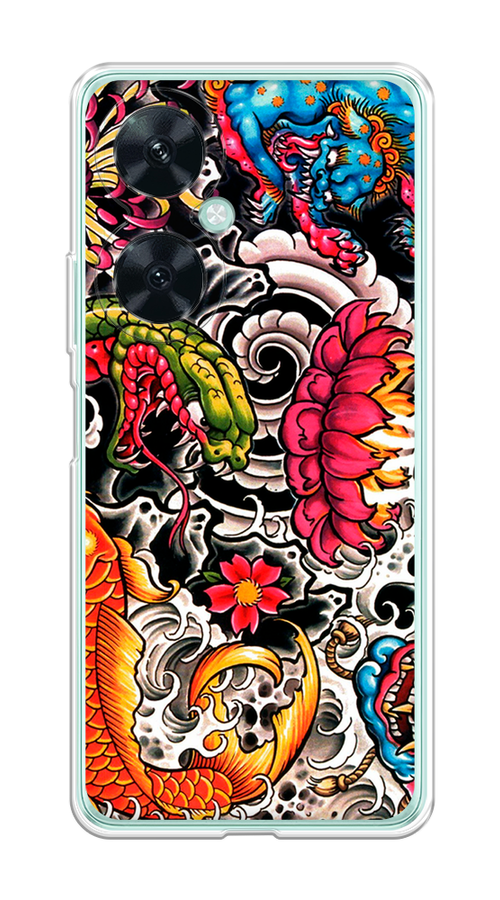

Чехол на Huawei Nova 11i "Японское искусство", Красный;оранжевый;голубой, 6121750-4