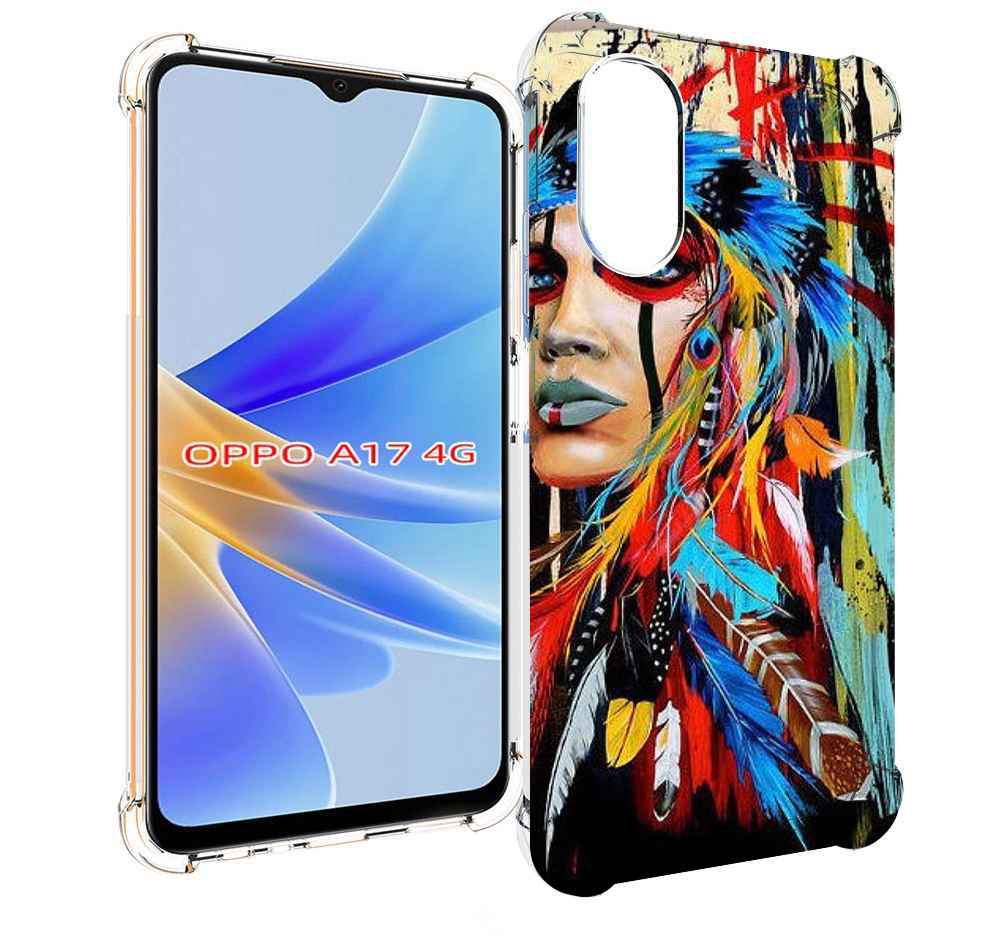 

Чехол MyPads индеец расписной для OPPO A17, Прозрачный, Tocco