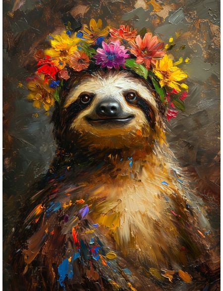 

Алмазная мозаика без подрамника Ленивец красками, 25x20 см, 40 цветов, 82588, РА-665