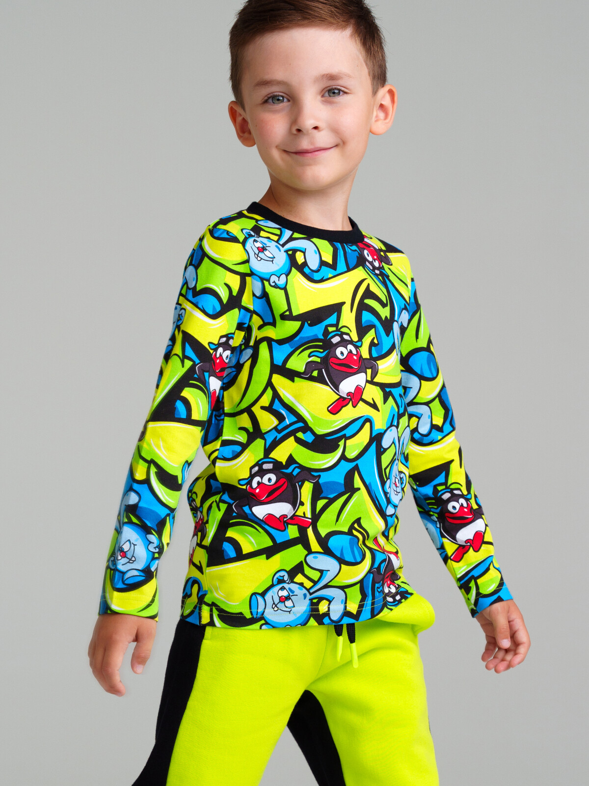Фуфайка трикотажная для мальчиков PlayToday (футболка с длинными рукавами), цветной, 116