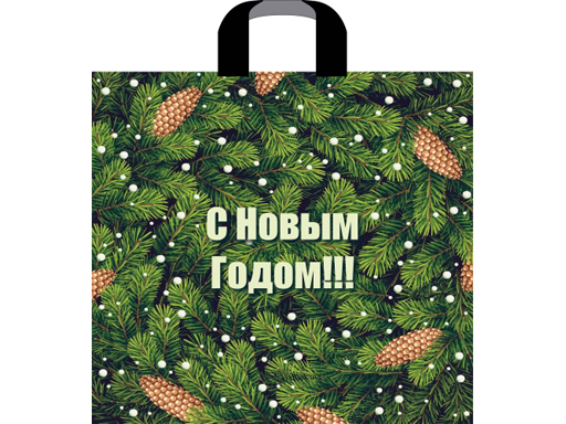 

Пакет ПЭ с петлевой ручкой 40*36+4 Артпласт НГ Ельник, Разноцветный