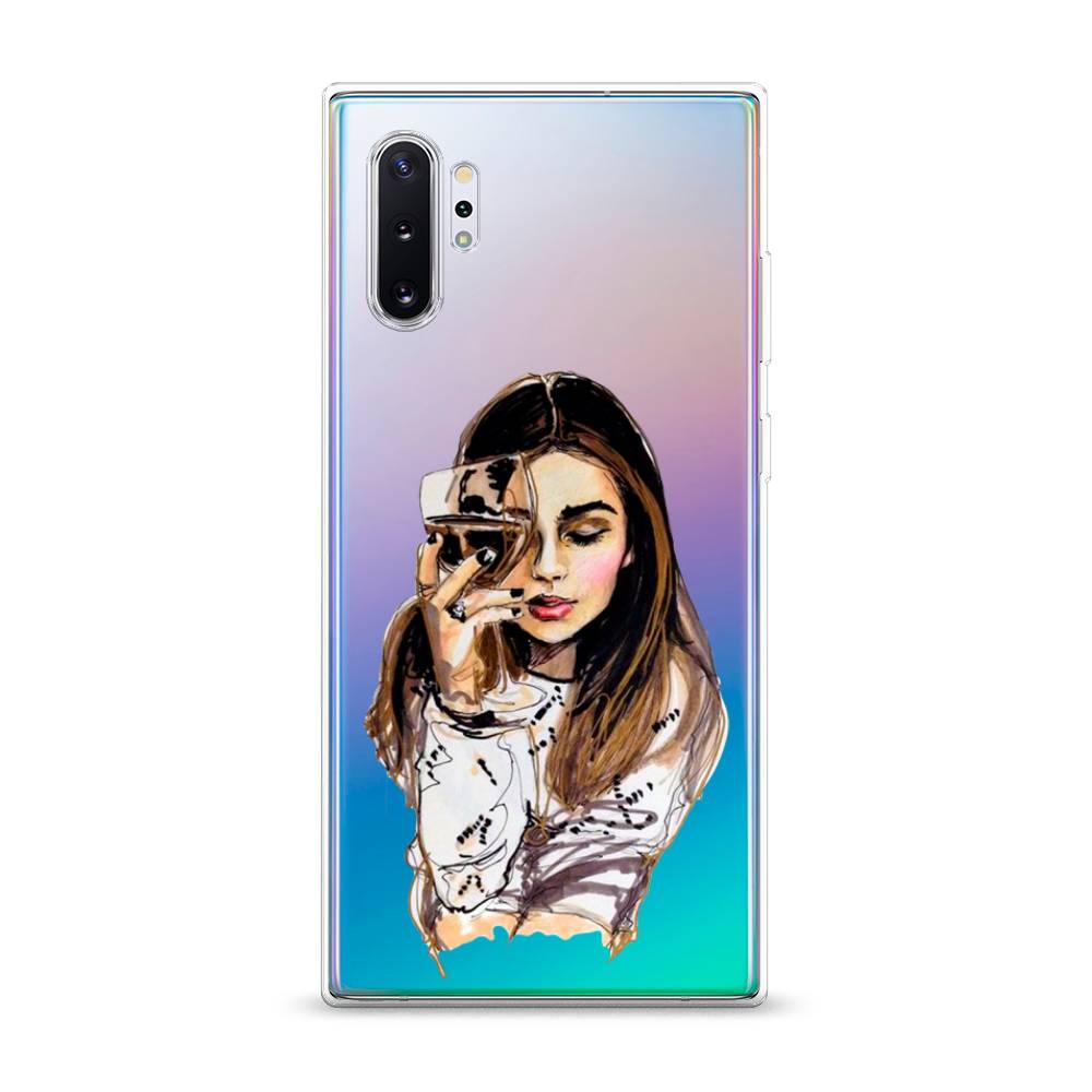 

Чехол Awog на Samsung Galaxy Note 10 Plus "Девушка с бокалом", Разноцветный, 28550-7