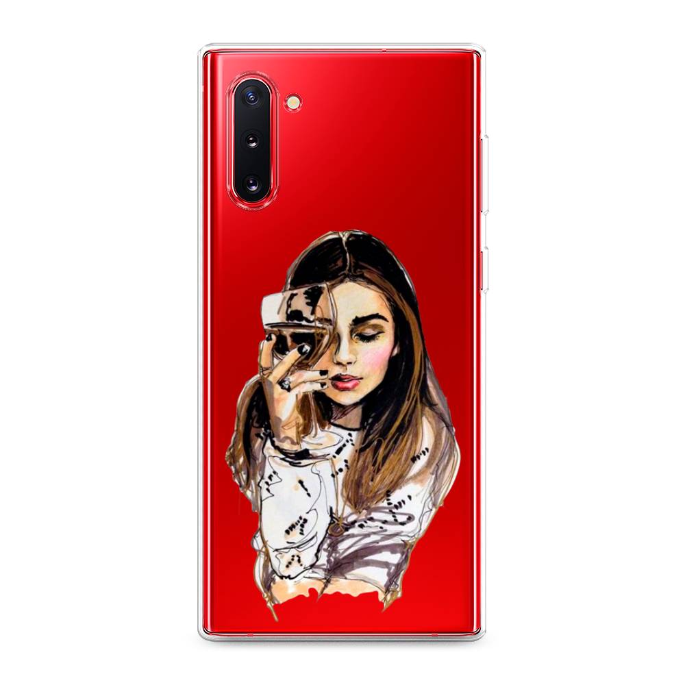 Чехол Awog на Samsung Galaxy Note 10 Девушка с бокалом