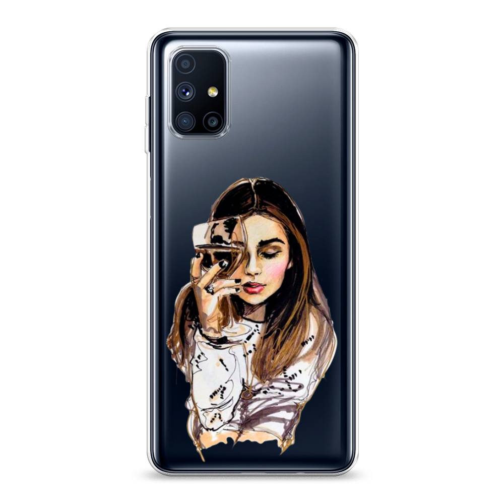 

Чехол Awog на Samsung Galaxy M51 / Самсунг M51 "Девушка с бокалом", Разноцветный, 2101550-7