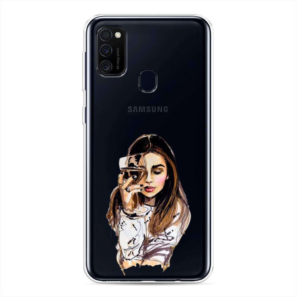 

Чехол Awog на Samsung Galaxy M30s/M21 "Девушка с бокалом", Разноцветный, 29850-7
