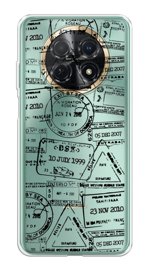 

Чехол на Huawei Nova Y91 "Visa stamps 2", Белый;черный;серый, 6121650-2
