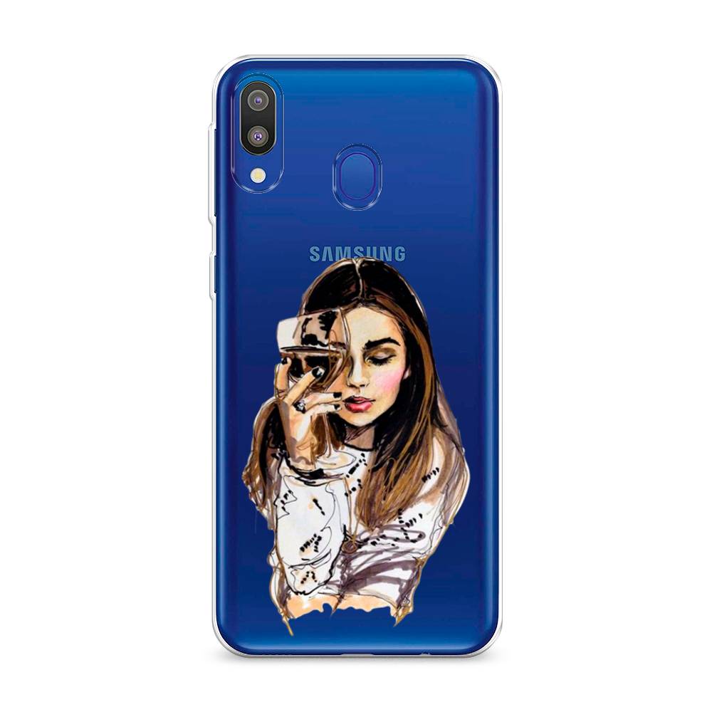 

Чехол Awog на Samsung Galaxy M20 "Девушка с бокалом", Разноцветный, 27450-7