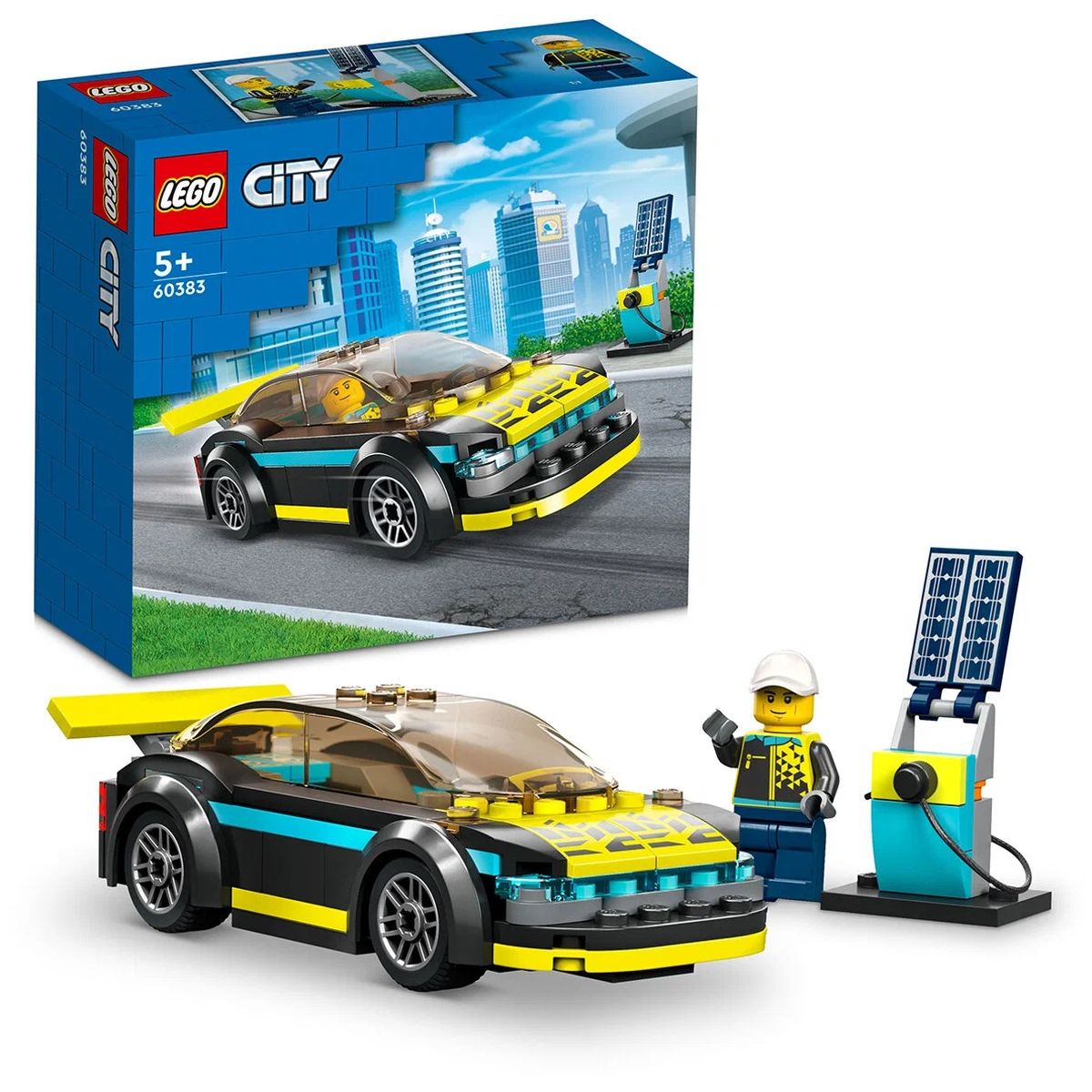 Конструктор LEGO City Электрический спорткар, 95 деталей, 60383 lego city электрический спорткар 60383