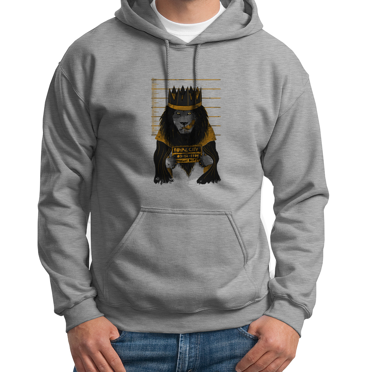 

Худи унисекс CoolPodarok Король лев Royal city серое 48 RU, 48S02585