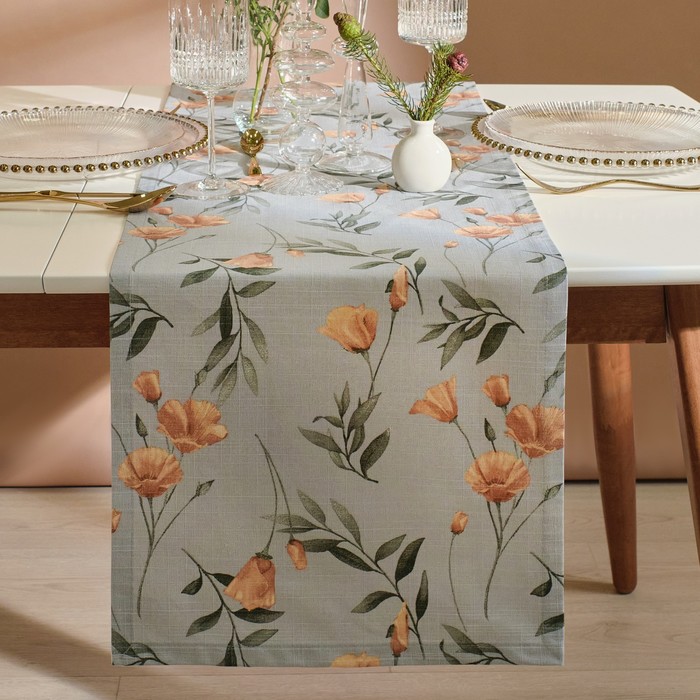 

Дорожка Этель Yellow poppies 40х149 см, 100% хлопок, репс 210 г/м2, Голубой;разноцветный, Yellow poppies