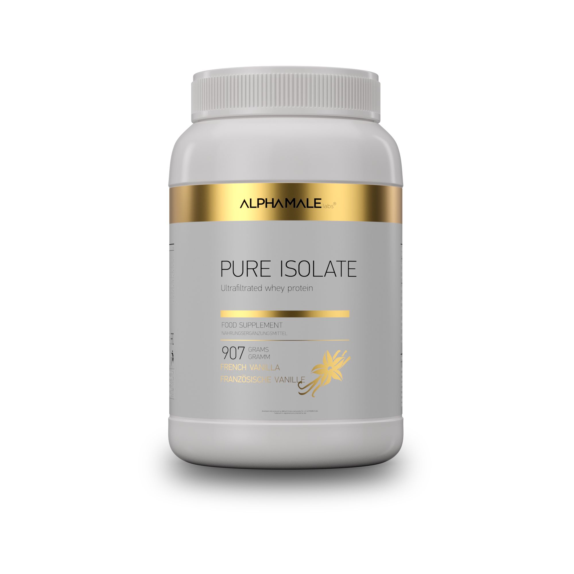 Протеиновый коктейль ALPHAMALE labs PURE ISOLATE coctail 907 гр, 30 порций, ваниль