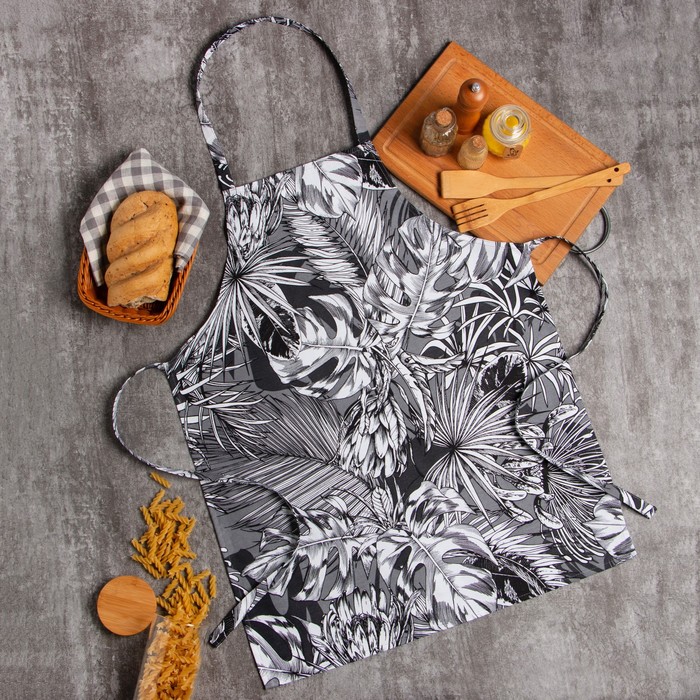 

Фартук Этель Palm leaves 60х70 см, 100% хлопок, саржа 190 г/м2, Черный;белый, Palm leaves