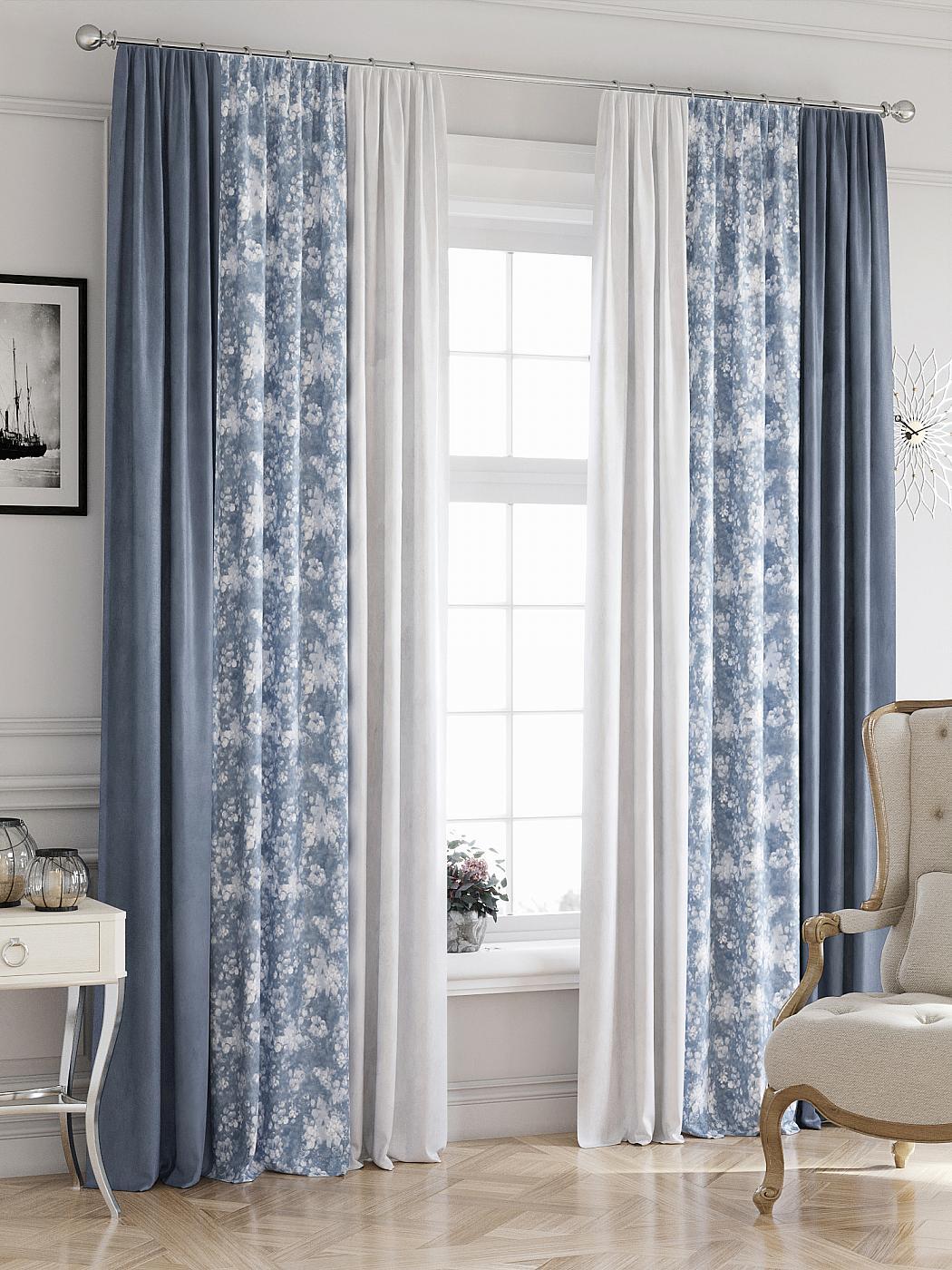 

Комплекты штор AT HOME / шторы в комнату 215х270 см / Алмионс (синий), 810057