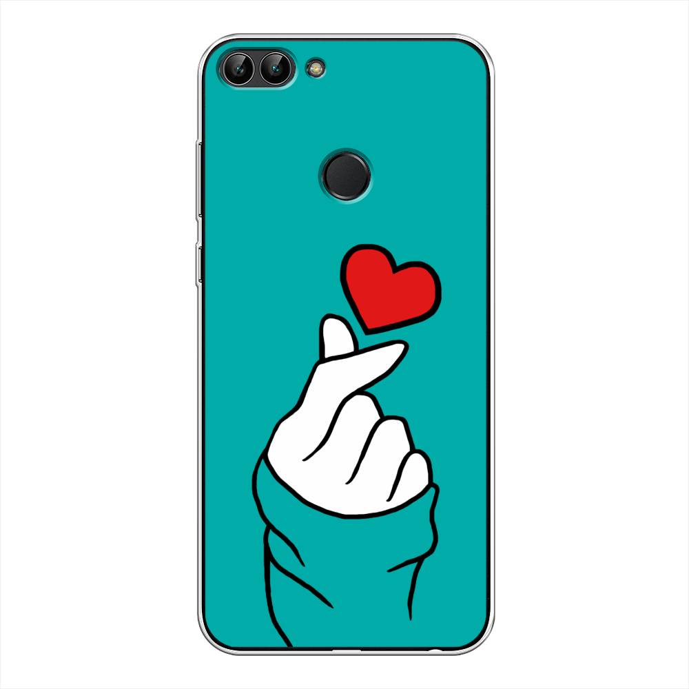 

Чехол Awog на Huawei Y9 2018 "Маленькое сердечко", Голубой;белый;красный, 64950-7