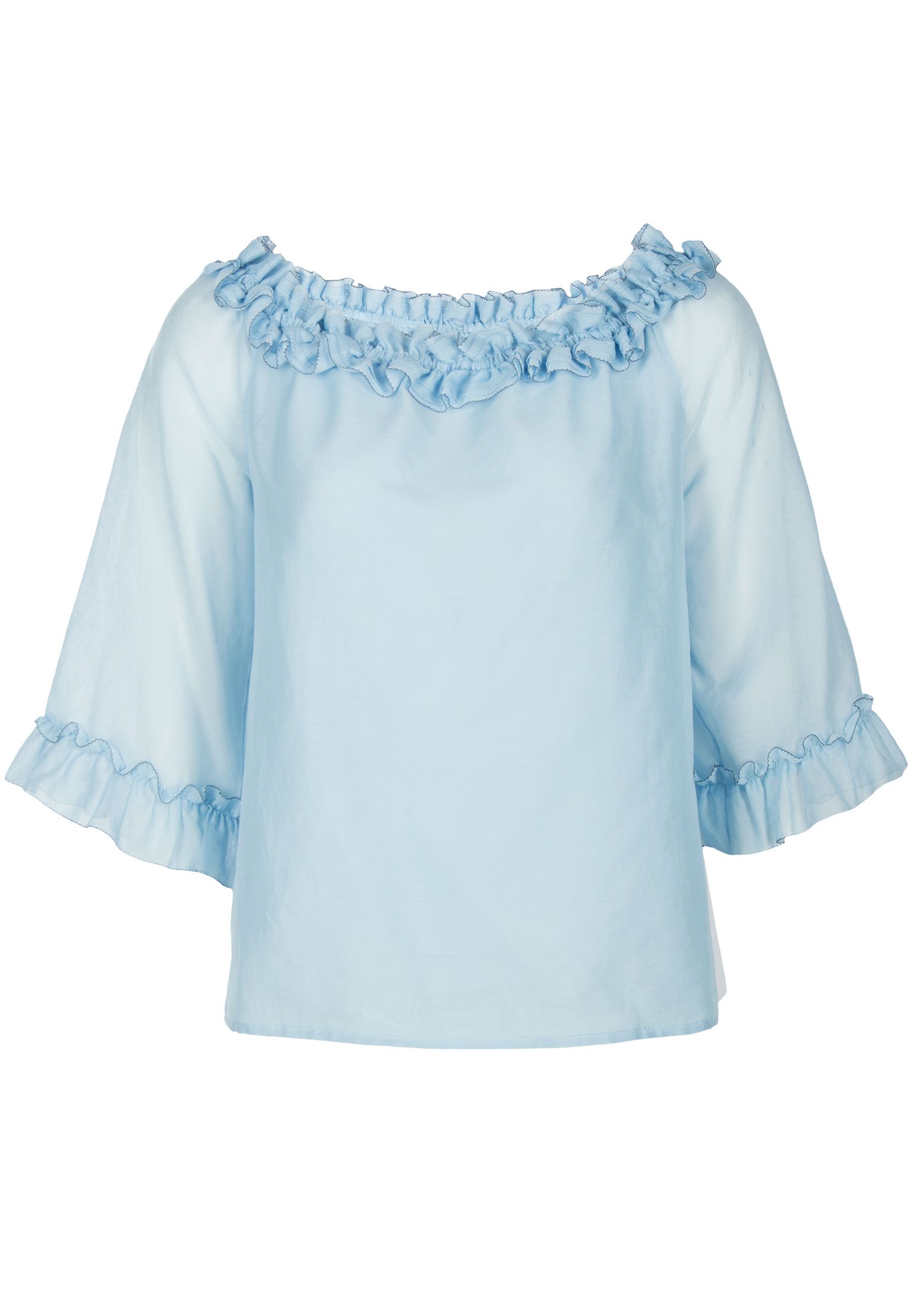 

Блуза женская Blumarine 88923 голубая 40 IT, Голубой, 88923