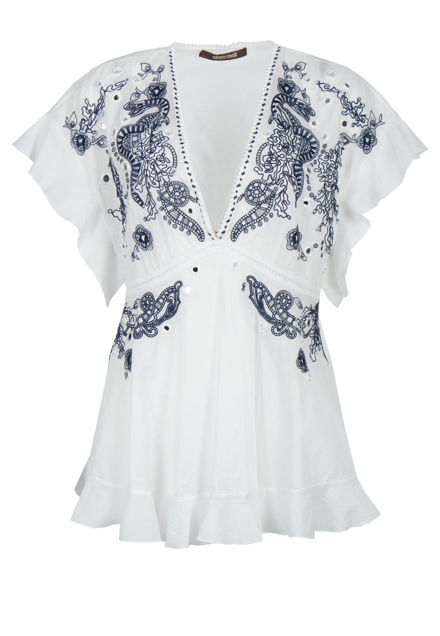 

Блуза женская Roberto Cavalli 87515 белая 42 IT, Белый, 87515