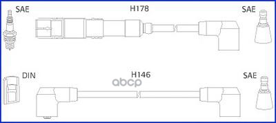 Комплект высоковольтных проводов Huco 134755