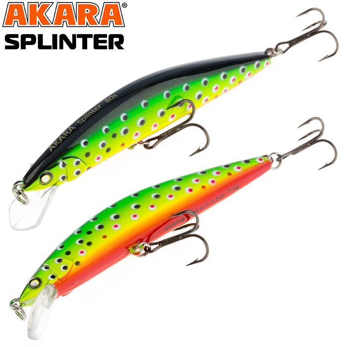 

Воблер Akara Splinter 65S 5 гр 1/6 oz 2,6 in A89, Разноцветный, Splinter