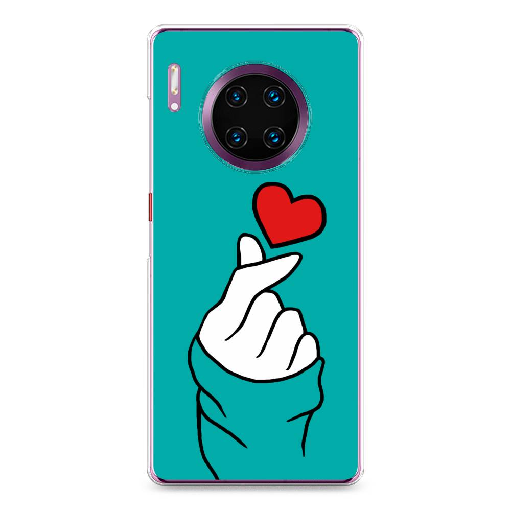 

Чехол Awog на Huawei Mate 30 Pro "Маленькое сердечко", Голубой;белый;красный, 610450-7