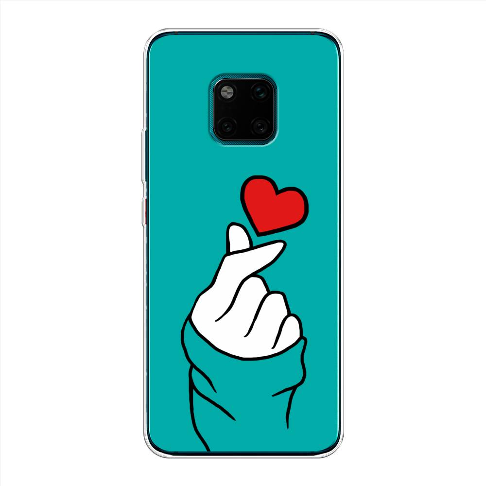 

Чехол Awog на Huawei Mate 20 Pro "Маленькое сердечко", Голубой;белый;красный, 67050-7