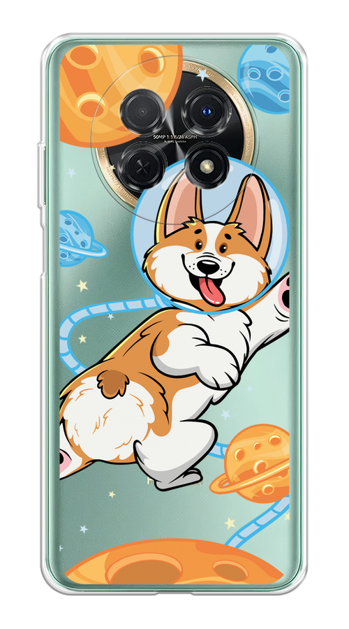 

Чехол на Huawei Nova Y91 "Корги-космонавт", Голубой;бежевый;белый, 6121650-1