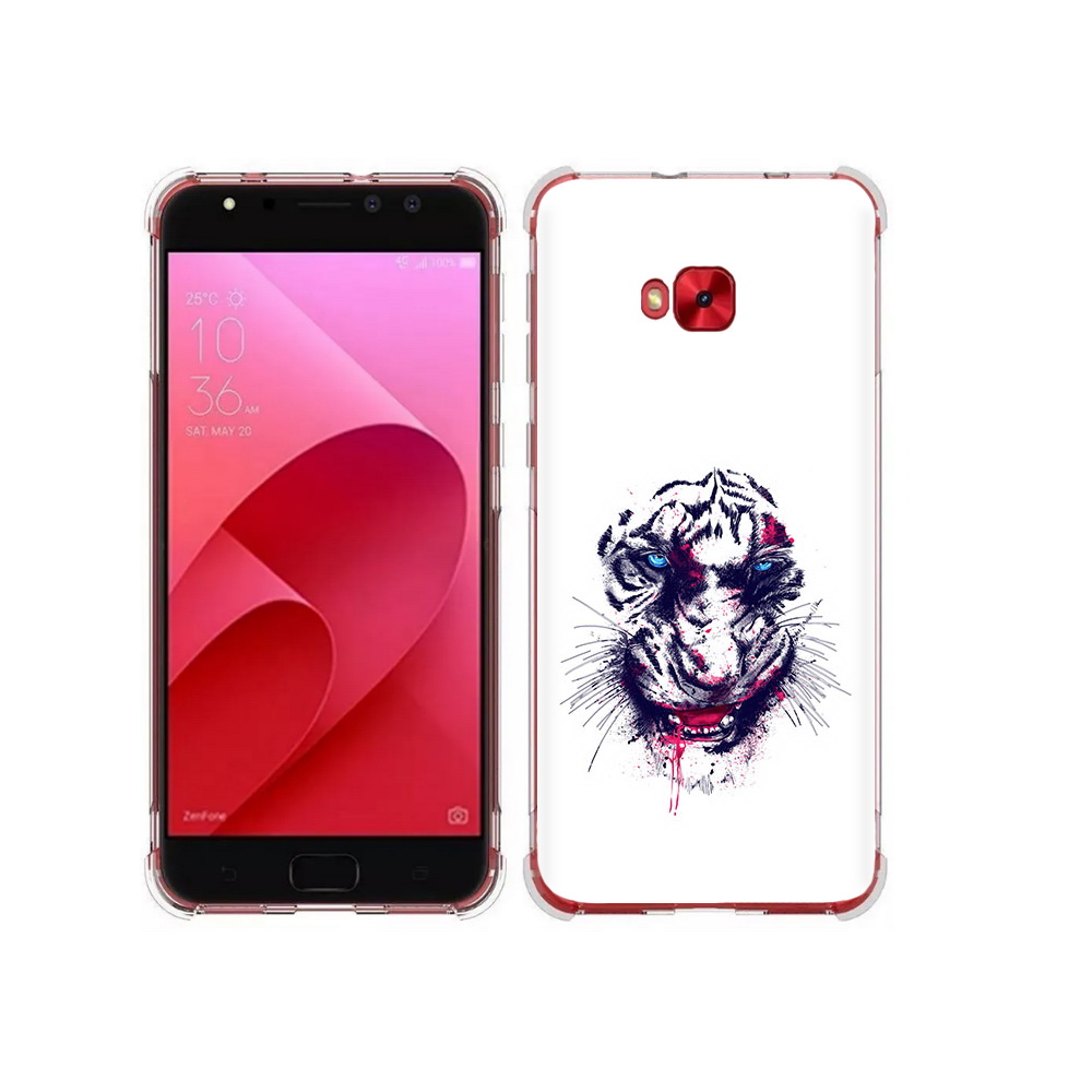 

Чехол MyPads Tocco для Asus ZenFone 4 Selfie безумный тигр (PT76274.652.228), Прозрачный, Tocco