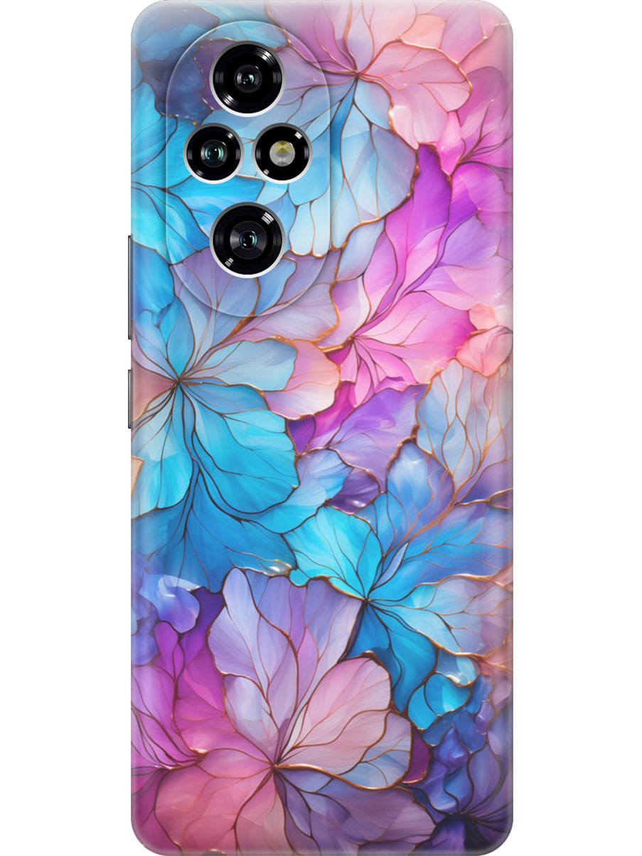 

Силиконовый чехол на Honor 200 pro с принтом "Цветочный витраж", Прозрачный;голубой;розовый, 783979622