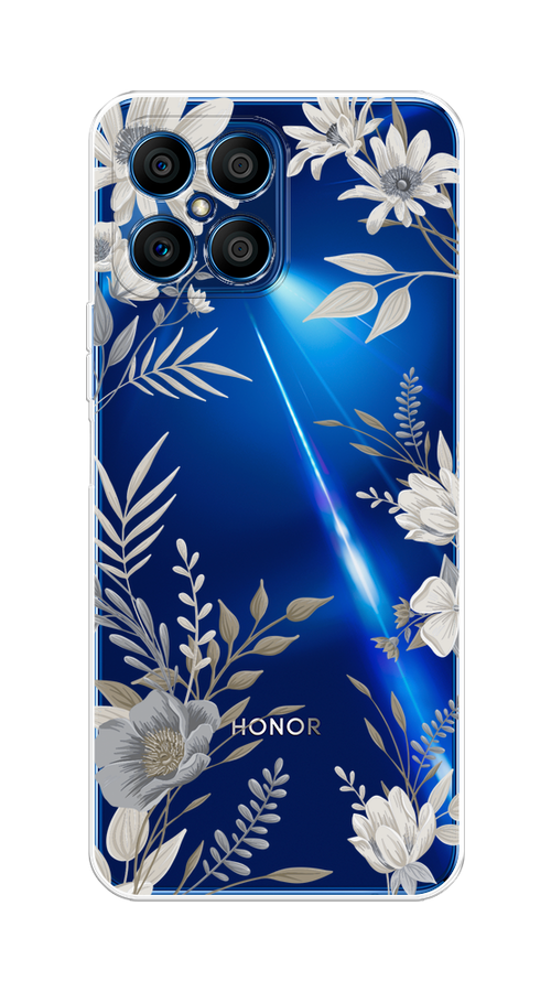 

Чехол на Honor X8 "Цветы сепия", Серый;прозрачный;зеленый;белый, 6107650-1