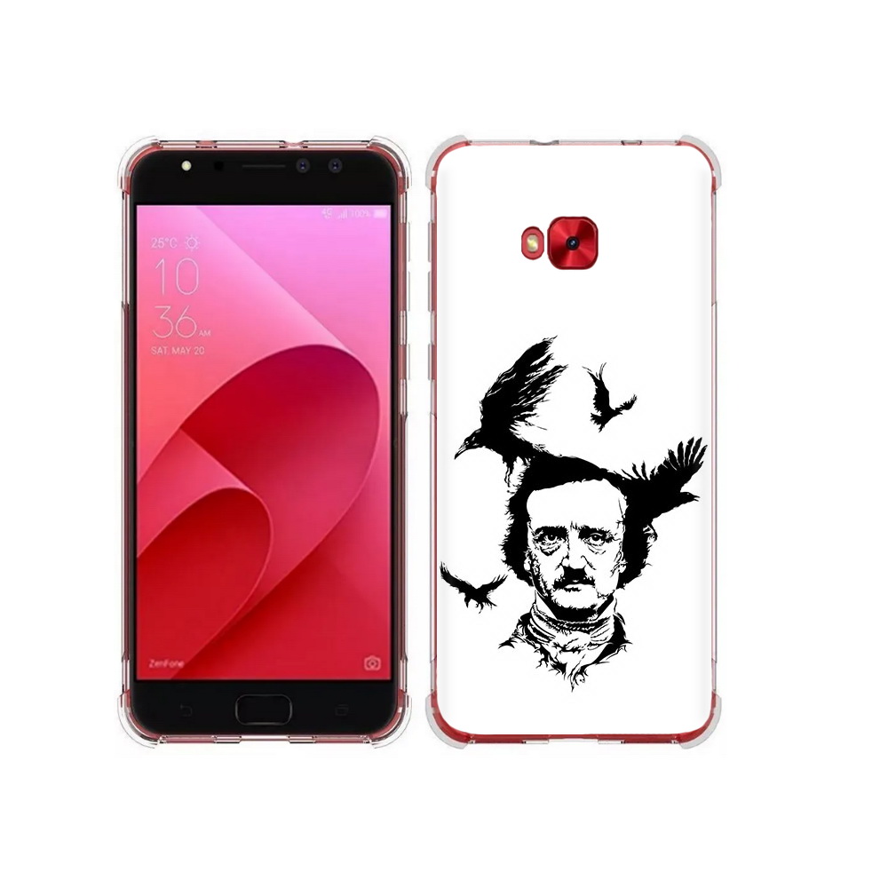 

Чехол MyPads Tocco для Asus ZenFone 4 Selfie Эдгар Аллан черно белый (PT76274.652.204), Прозрачный, Tocco