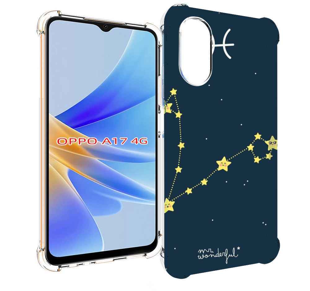 

Чехол MyPads знак зодиака рыбы 1 для OPPO A17, Прозрачный, Tocco
