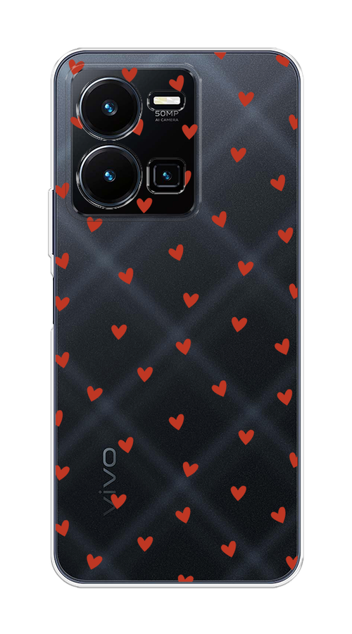 

Чехол на Vivo Y35 4G "Red hearts", Красный;прозрачный, 267250-1