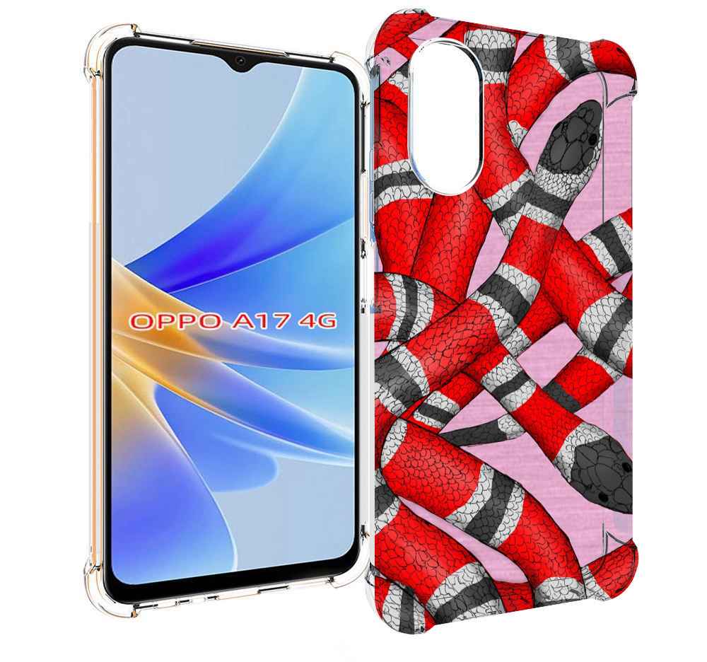 

Чехол MyPads змея-красно-черно-белый для OPPO A17, Прозрачный, Tocco