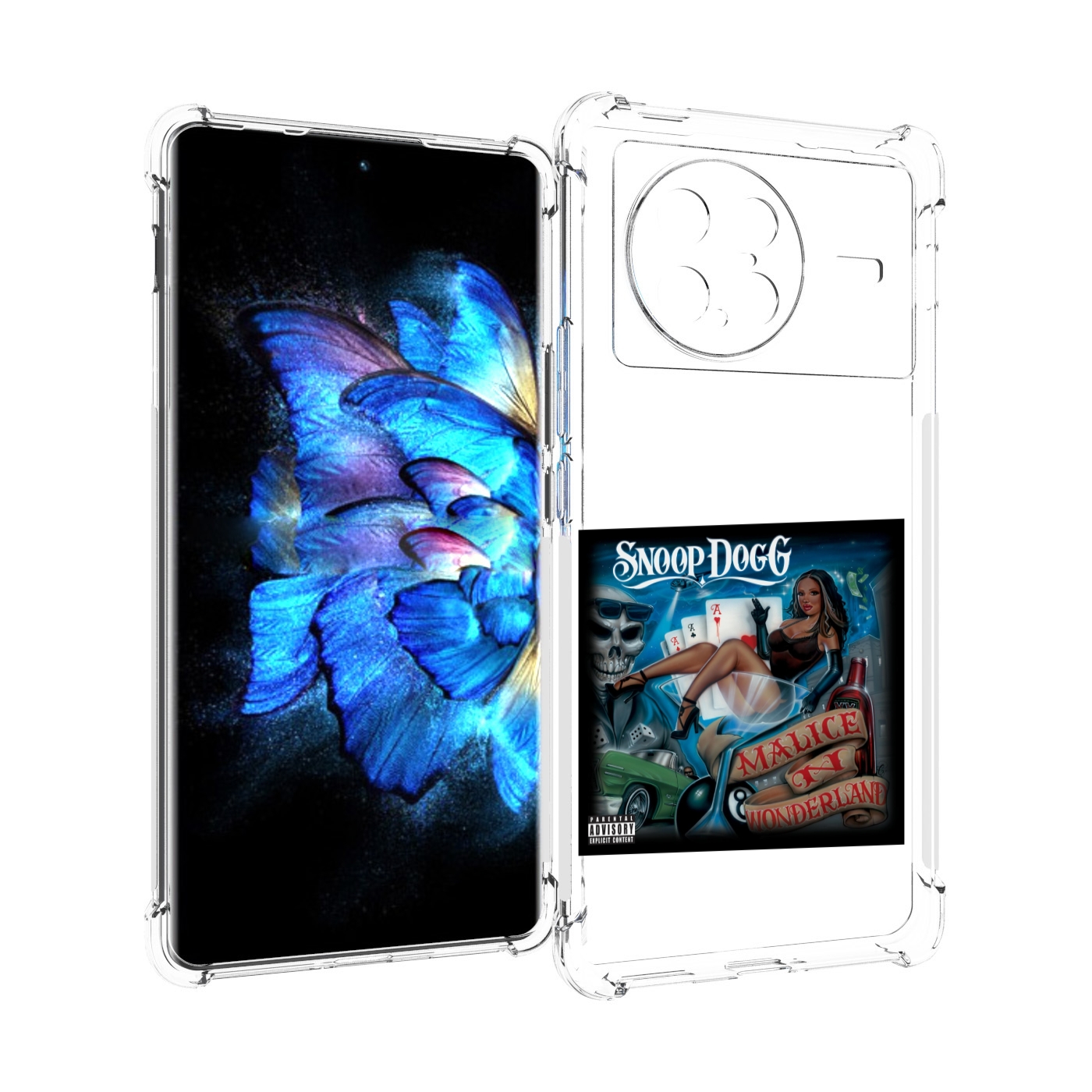 

Чехол MyPads Snoop Dogg MALICE N WONDERLAND для Vivo X Note 5G, Прозрачный, Tocco