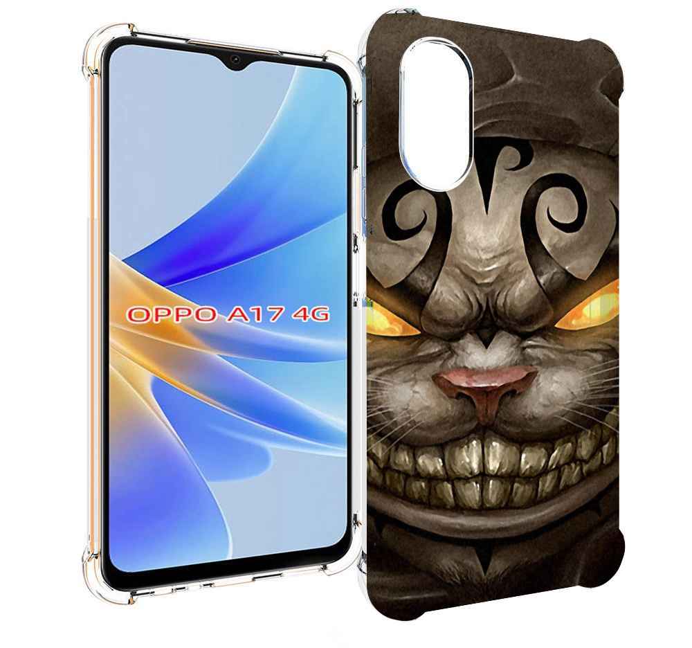 

Чехол MyPads злой котик с желтыми глазами для OPPO A17, Прозрачный, Tocco