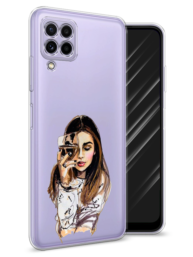 

Чехол Awog на Samsung Galaxy A22 / Самсунг A22 "Девушка с бокалом", Разноцветный, 2103150-7