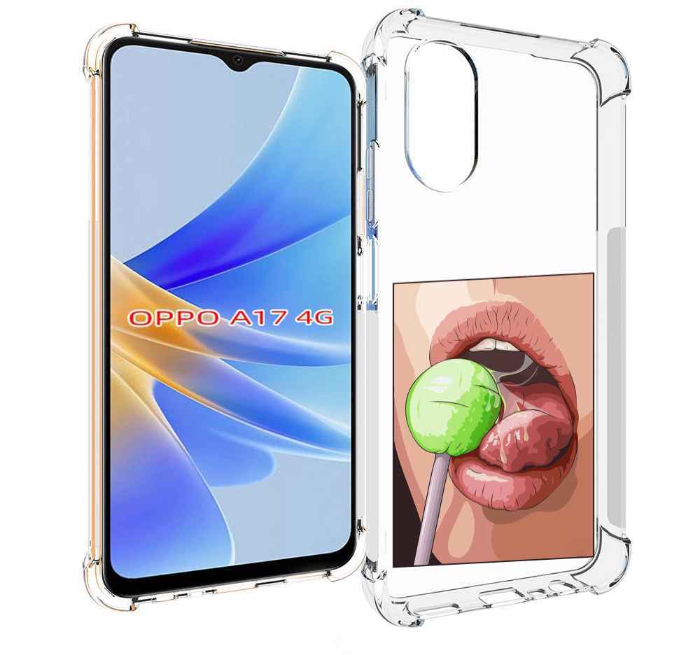 

Чехол MyPads зеленый-чупа-чупс женский для OPPO A17, Прозрачный, Tocco