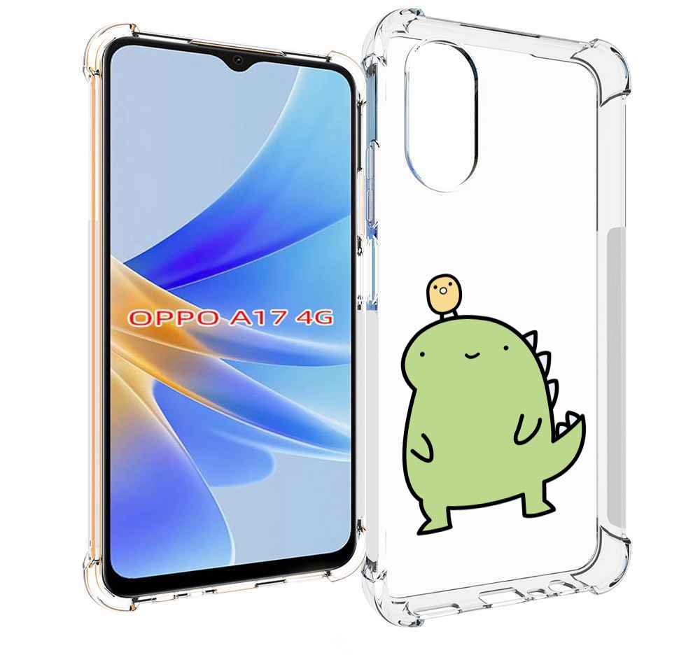 

Чехол MyPads зеленый-динозаврик детский для OPPO A17, Прозрачный, Tocco