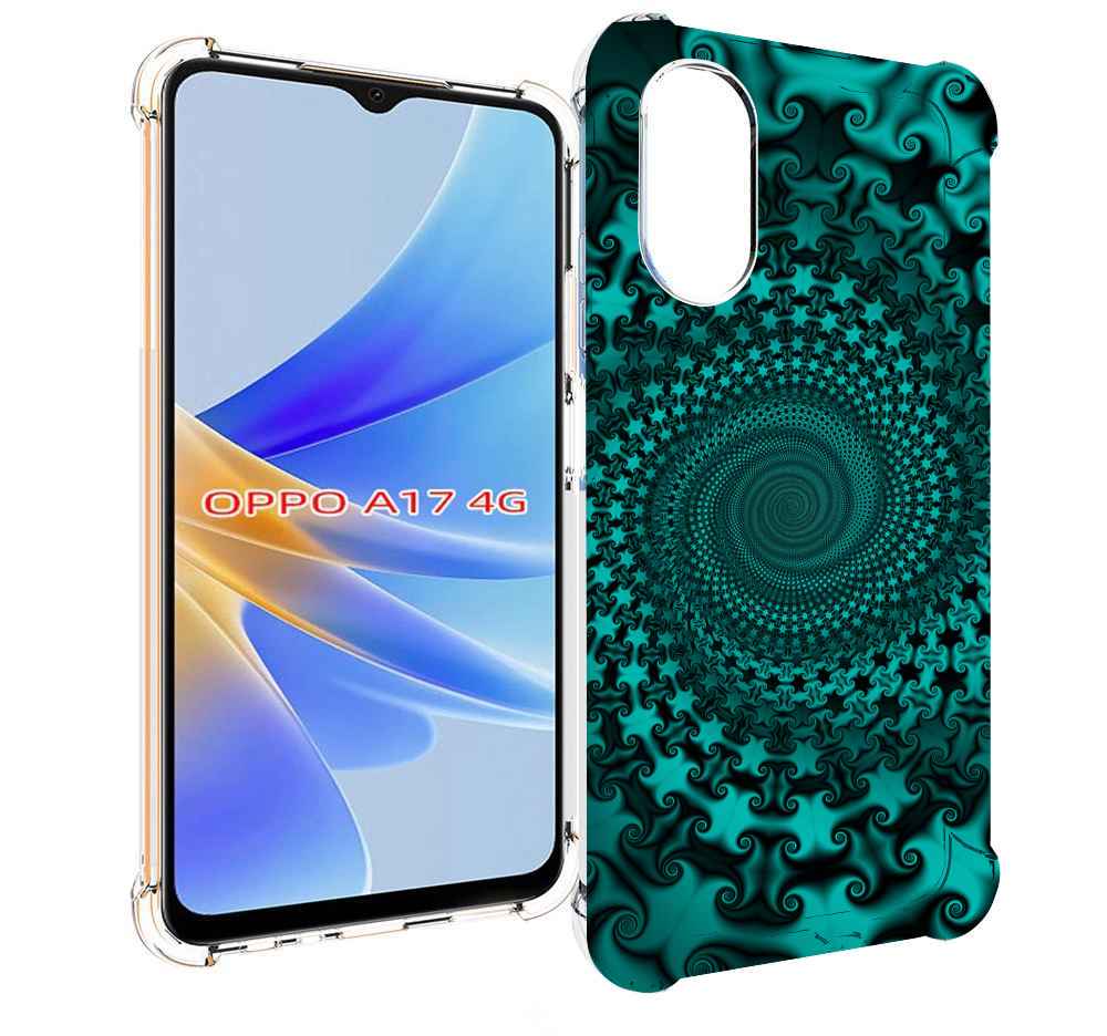 

Чехол MyPads зеленый-гипноз для OPPO A17, Прозрачный, Tocco