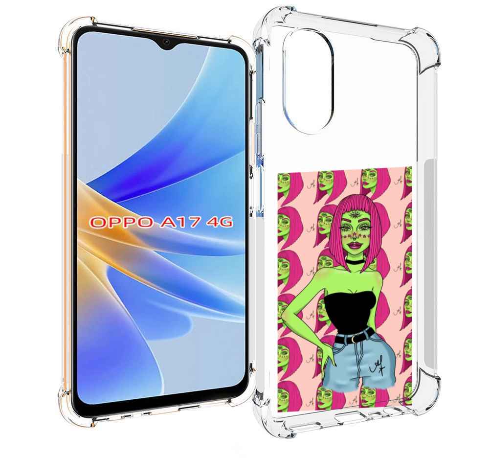 

Чехол MyPads зеленая-девушка-с-глазом женский для OPPO A17, Прозрачный, Tocco