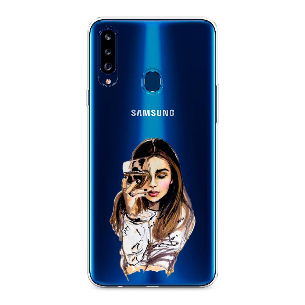 

Чехол Awog на Samsung Galaxy A20s / Самсунг A20s "Девушка с бокалом", Разноцветный, 2100850-7