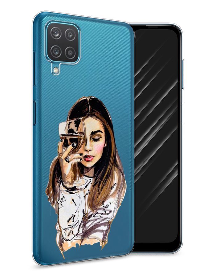 

Чехол Awog на Samsung Galaxy A12 / Самсунг A12 "Девушка с бокалом", Разноцветный, 2101650-7