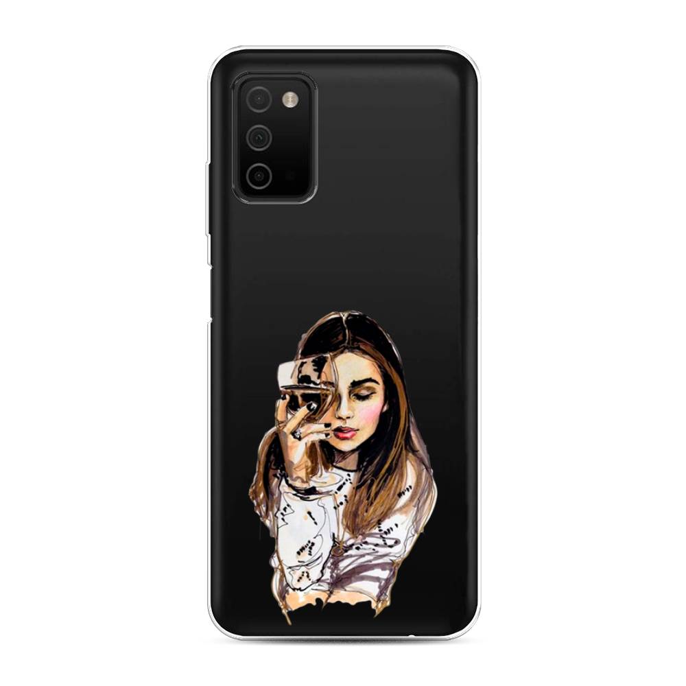 

Чехол Awog на Samsung Galaxy A03S / Самсунг A03S "Девушка с бокалом", Разноцветный, 2103250-7