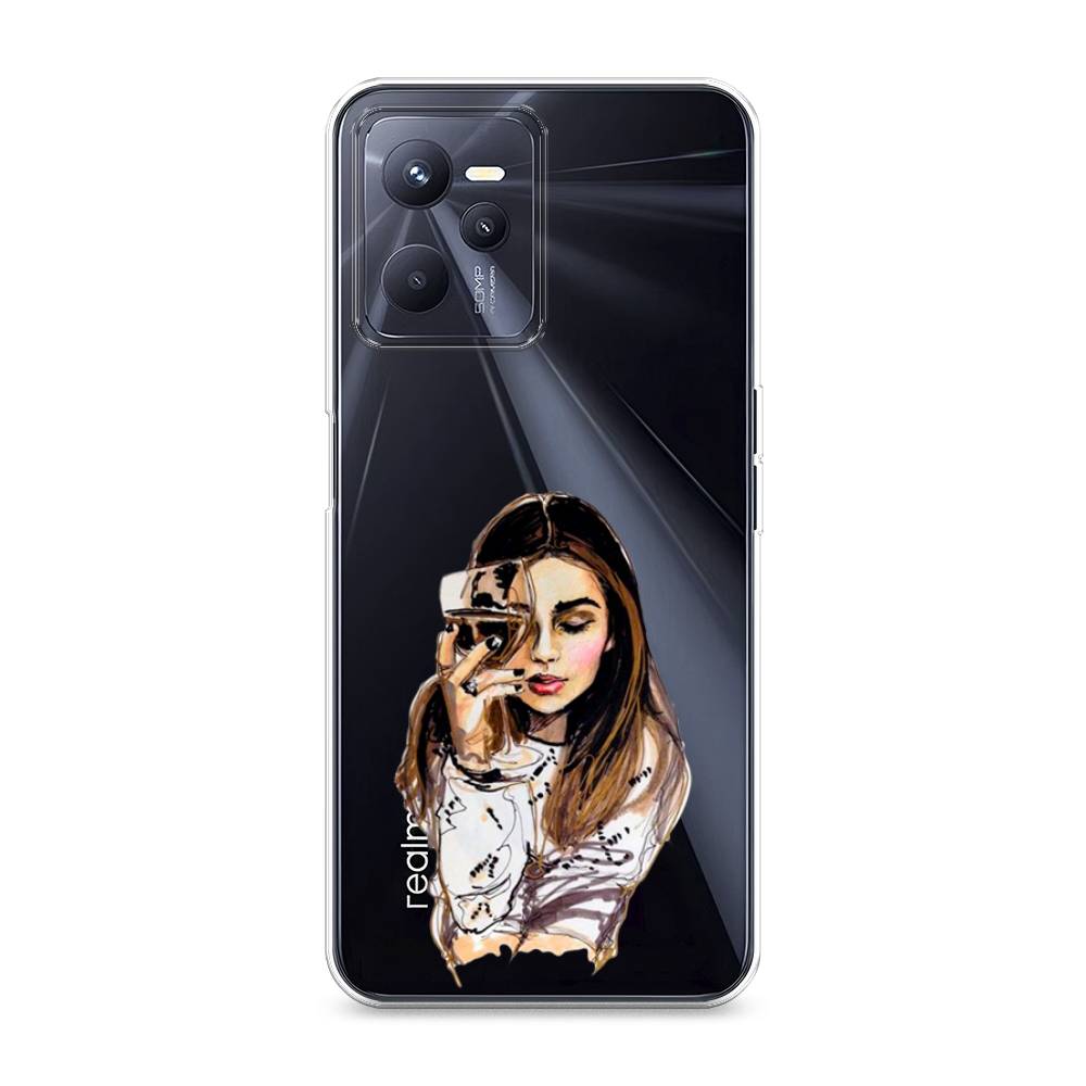 

Чехол Awog на Realme C35 "Девушка с бокалом", Разноцветный, 259250-7