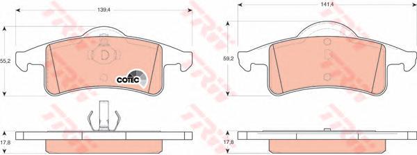 

Колодки дисковые з. Jeep Grand Cherokee 4.0/4.7/2.7C GDB4127 =758 00=FDB1524 [05011970AA]