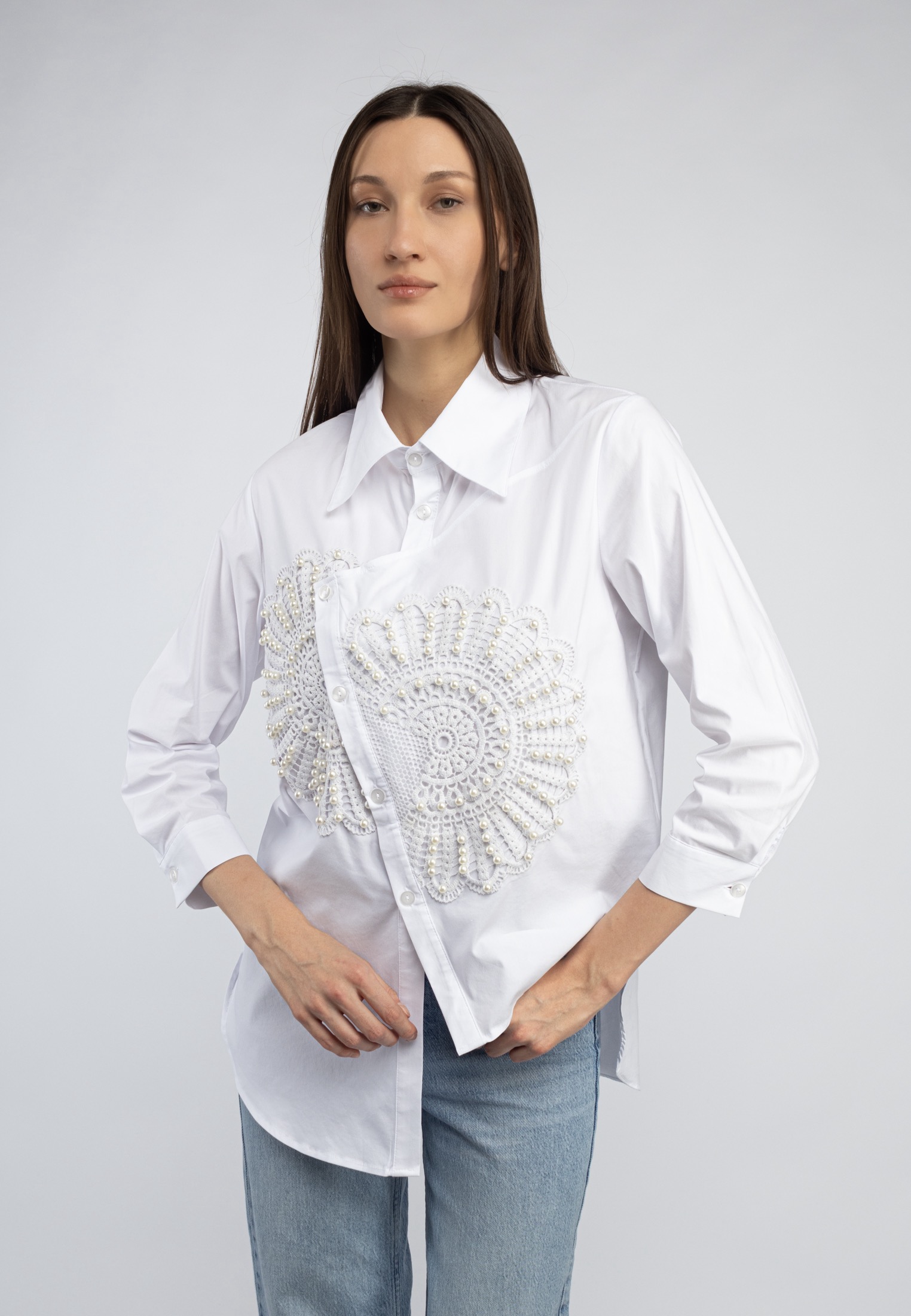 Рубашка женская Rebublika woman 2024-295 белая S