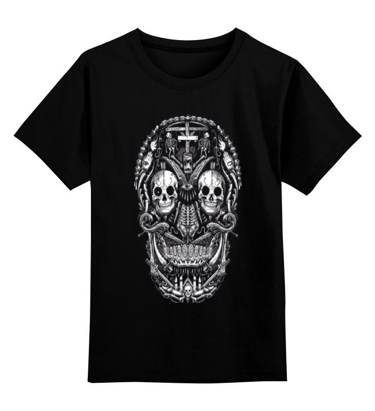 Детская футболка Printio Skull art цв.черный р.164