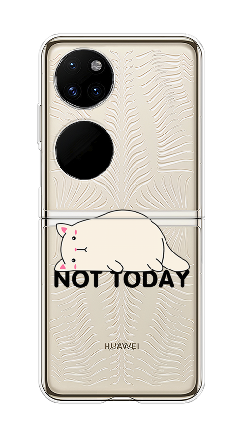 

Чехол на Huawei P50 Pocket "Cat not today", Белый;розовый;черный, 6107450-1
