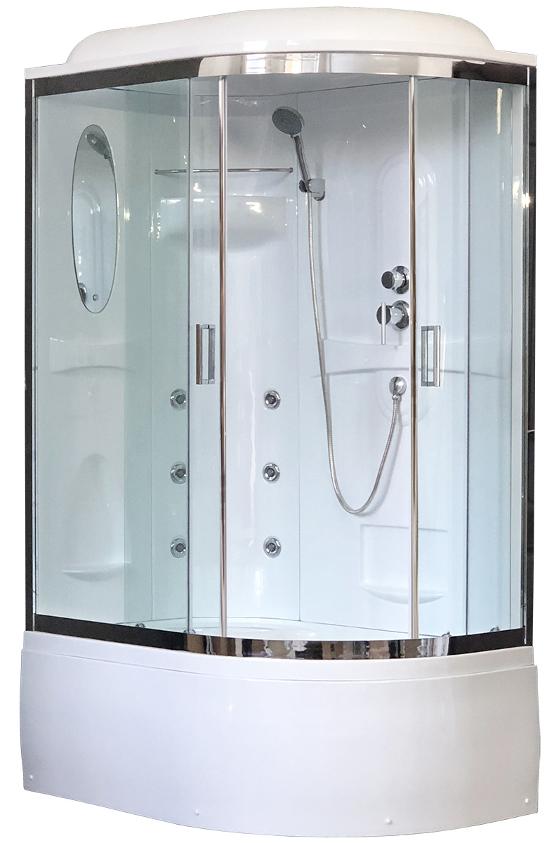 фото Душевая кабина royal bath rb 8120bk2-t-ch (прозрачное) левая