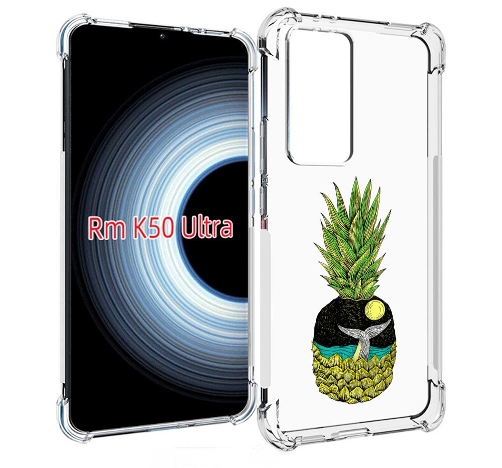 

Чехол MyPads ананас с китом для Xiaomi 12T/Redmi K50 Ultra, Прозрачный, Tocco