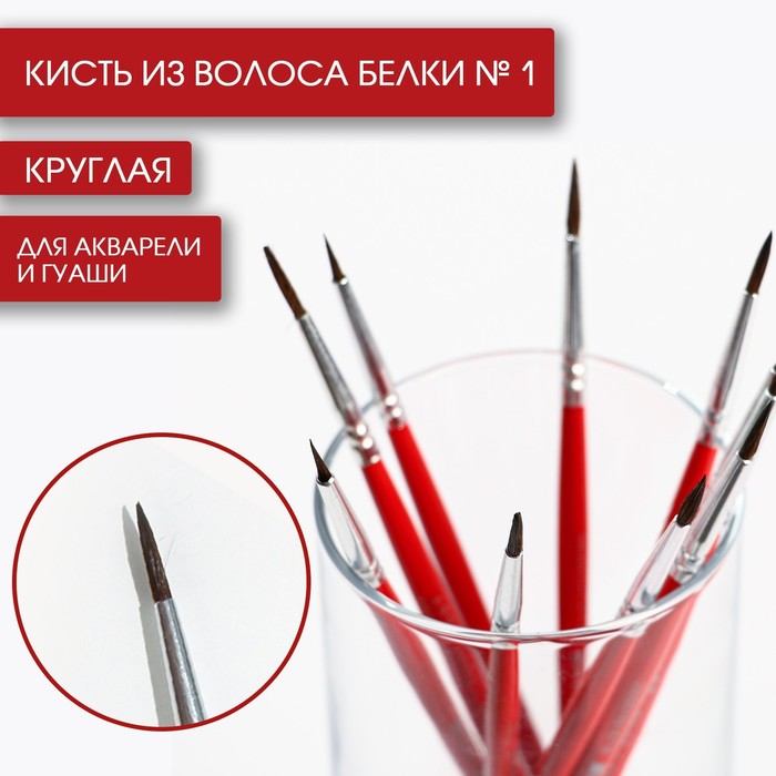 

Кисть из волоса белки круглая № 1, ARTLAVKA (Короткая ручка), Искусство